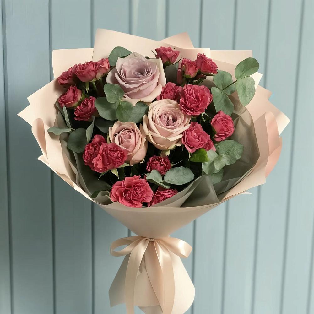 Букет цветов из: Гвоздики и Розы в Козуль