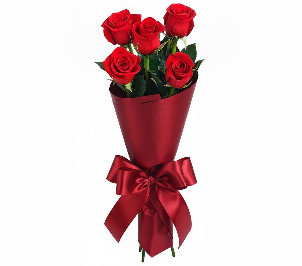Букет 5 Красных роз Эдлесс Лав в Козуль
