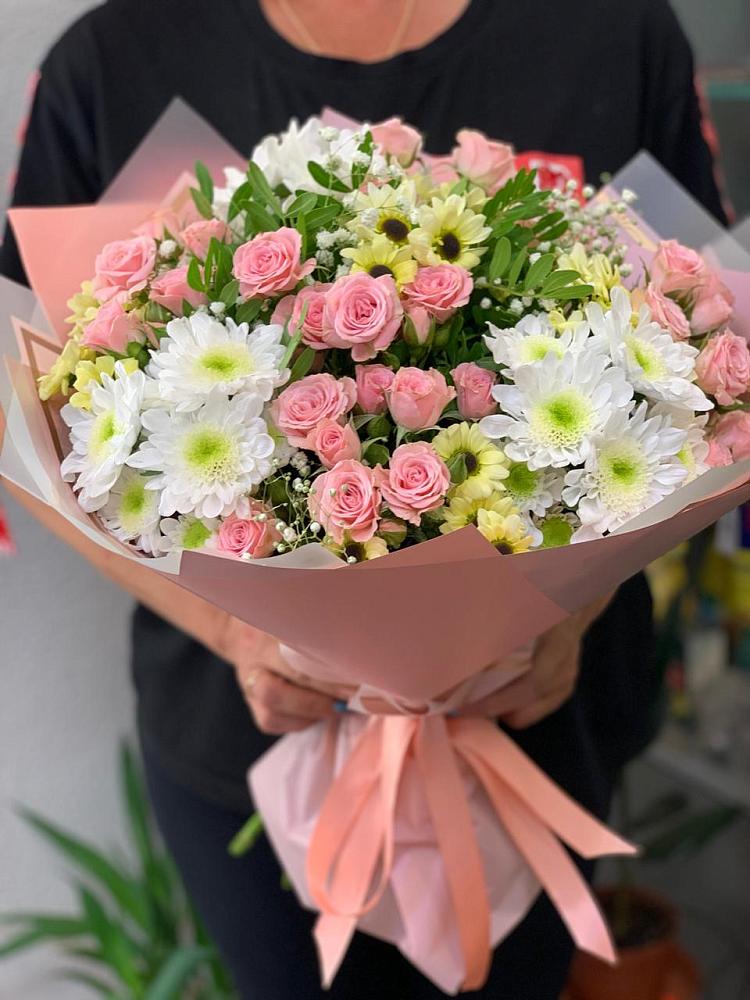 Букет цветов из: Розы и Хризантемы в Козуль
