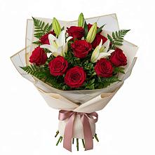 Букет цветов из:  Лилии и Розы в Козуль