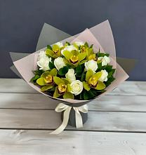 Букет цветов из:  Орхидеи и Розы в Козуль