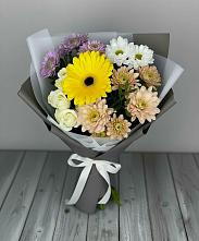 Букет цветов из:  Розы, Герберы и Хризантемы #REPLACE_PRED# Козуль