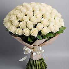 Букет 101 беля роза Белоснежка в Козуль