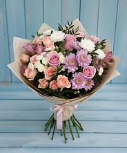 Букет цветов из:  Хризантемы, Розы и Альстромерии в Козуль