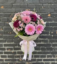 Букет цветов из:  Герберы и Хризантемы в Козуль