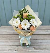 Букет цветов из:  Герберы, Розы и Хризантемы #REPLACE_PRED# Козуль