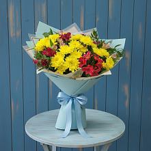 Букет цветов из:  Альстромерии и Хризантемы в Козуль