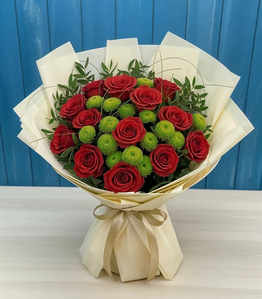 Букет цветов из: Розы и Хризантемы в Козуль