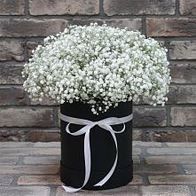 Цветочная композиция из Гипсофила в шляпной коробке в Козуль