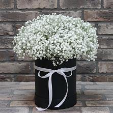Цветочная композиция из Гипсофила в шляпной коробке в Козуль