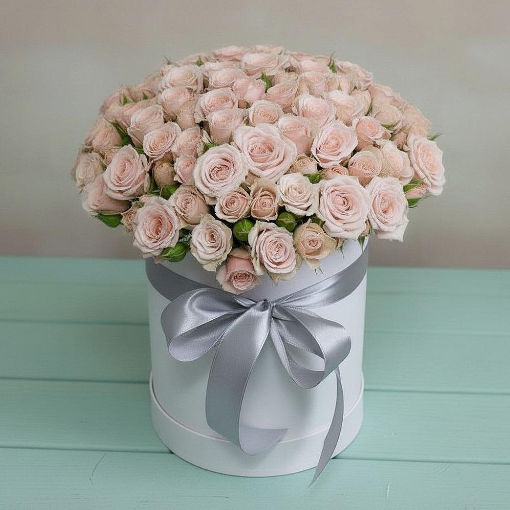 Цветочная композиция из Розы в шляпной коробке в Козуль